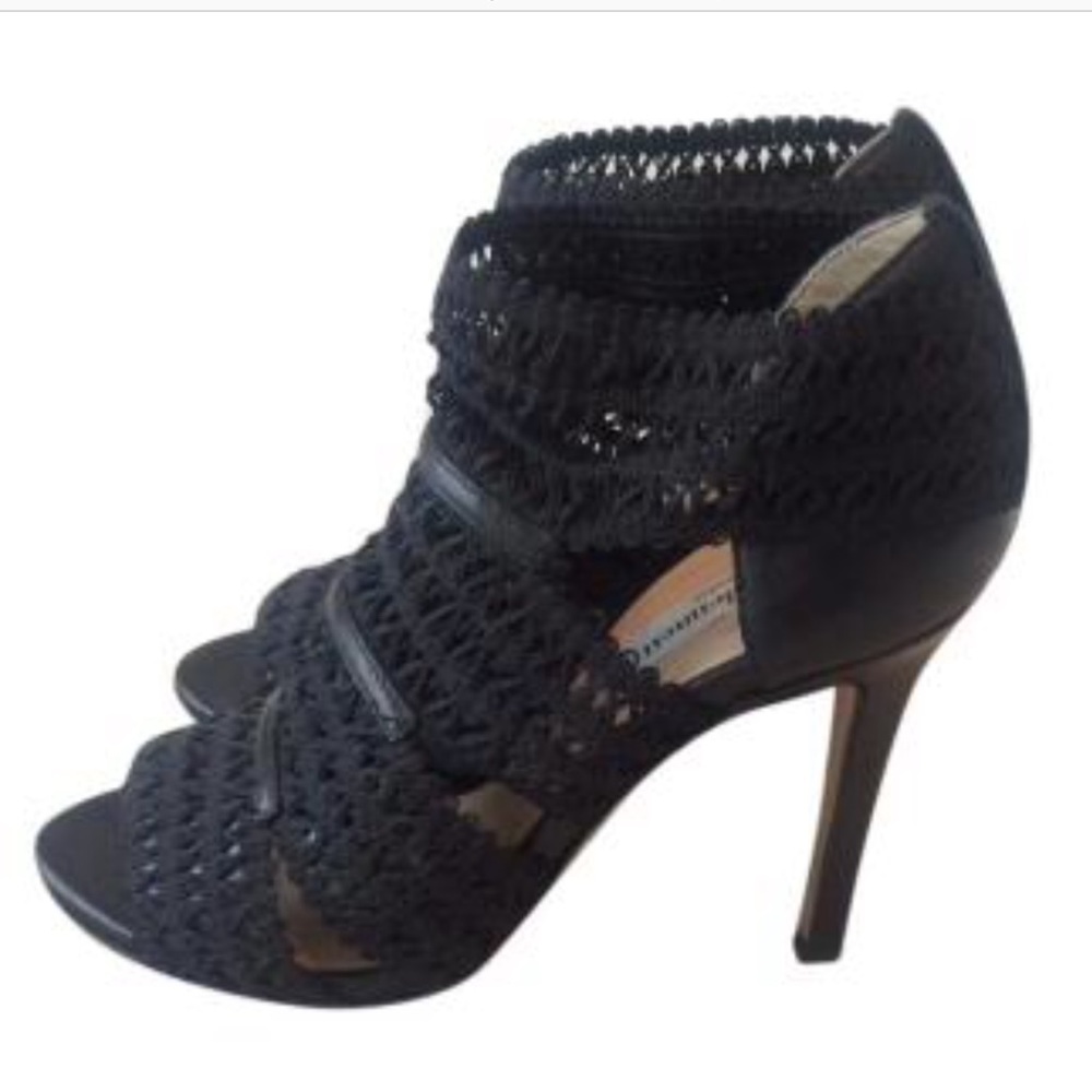 L.K. Bennett Cutout Elastic Strappy Heels